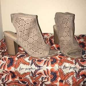 Lauren Conrad tan peep toe booties!